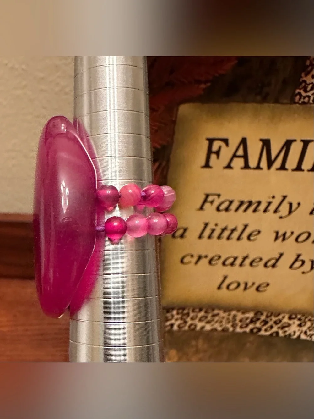 Large Pink Oval Stretch Statement Ring